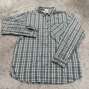 Columbia Insect Blocker Button Down Shirt Mens Large Plaid Multi Vented Outdoor